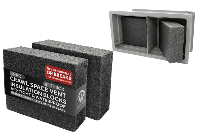 crawl space vent seal air-tight waterproof water resistant inserts